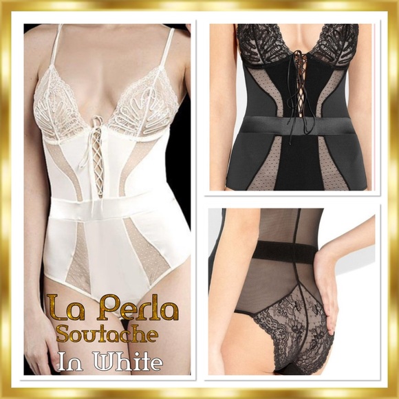 La Perla Soutache White Paneled Mesh Satin Lace Bodysuit.Vintage RARE Size 1 $ - Picture 4 of 4